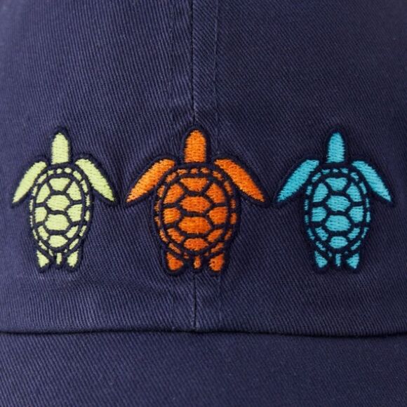 Life is Good Tres Turtles Chill Darkest Blue 6 Panel Cap Unisex OSFM NWT - Picture 2 of 5